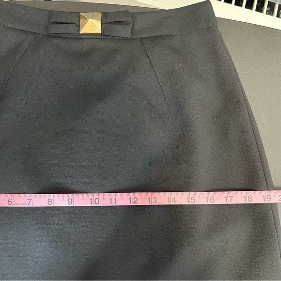 Kate Spade Skirt Women 4 Wool Blend Career Lined Gold Studded Bow Mini B18 - Picture 6 of 8